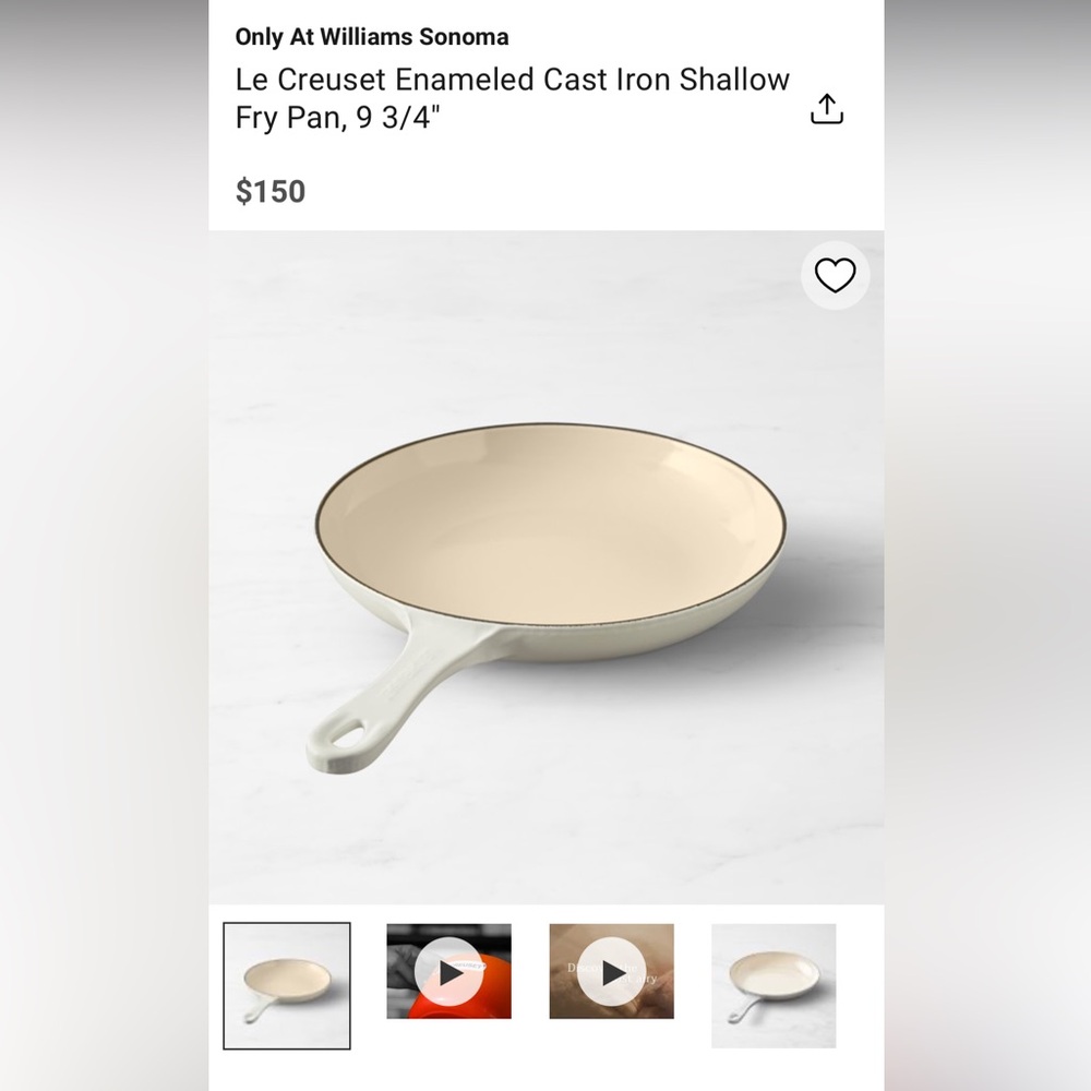 Le Creuset Enameled Cast Iron Shallow Fry Pan, 9 3/4"